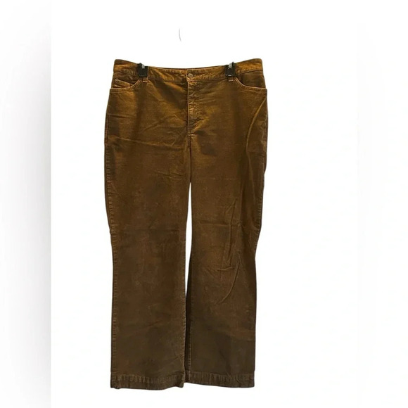St. John's Bay Mid Rise Wide Leg Corduroy Pant 16W Durable Ribbed Casual - Picture 1 of 5